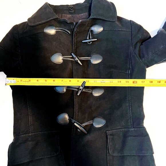 Black Toggle Duffle Car Coat Size Extra Small - Picture 7 of 10